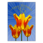 95th Birthday card, tulips full of sunshine