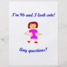 96  I'm 96 and I look cute! Flyers