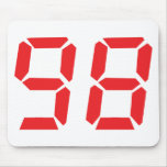 98 ninety-eight red alarm clock digital number mouse mats