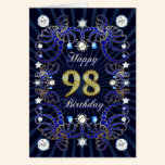 98th birthday card with masses of jewels cards