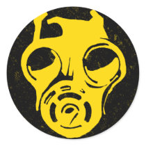 999 Gas Mask Design Round Sticker