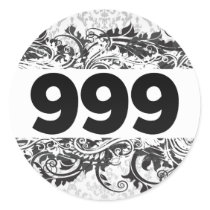 999 ROUND STICKER