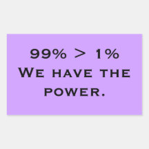 99% > 1% RECTANGULAR STICKERS
