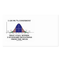 99.7% Confident Within 3 Standard Deviations Business Card
