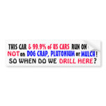99.9% of US cars run on GAS not PLUTONIUM or MULCH bumper stickers