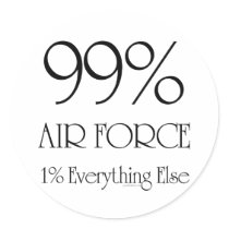 99% Air Force Round Sticker