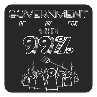 99% government of for and by the people square stickers by truthinducedparanoia