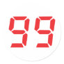 99 ninety-nine red alarm clock digital number stickers