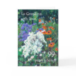 99th Birthday Card for a Grandmother - June Garden