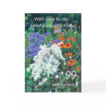 99th Birthday Card for Great-Grandmother - Garden