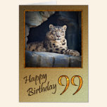 99th Birthday Card with a snow leopard cards