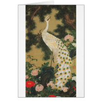 9. 老松孔雀図, 若冲 Old Pine-tree and Peacock, Jakuchu Cards
