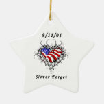 9/11/01 Patriotic Tattoo Christmas Ornament