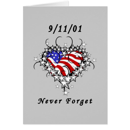 9/11/01 Patriotic Tattoo Greeting Cards