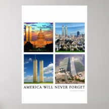 9/11 "America Will Never Forget" Poster