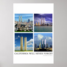 9/11 "California Will Never Forget" Poster