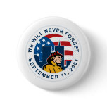9-11 fireman firefighter american flag twin tower pin