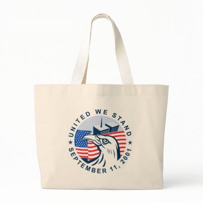 9/11 memorial american eagle flag twin towers bags by patrimonio