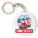 9/11 memorial american flag twin towers fireman key chains