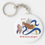 9/11 Memorial Ribbon Angel Keychain