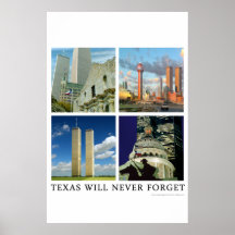 9/11 "Texas Will Never Forget" Poster