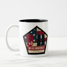 9-11 We Will Never Forget K9 SAR Mug Black