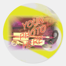 9-ball Photo Frame Template Round Sticker