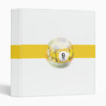 9 Ball Yellow Stripe 3 Ring Binder