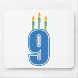9 Birthday Candles (Blue / Green) Mouse Pads