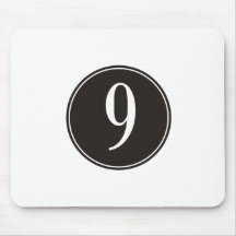 #9 Black Circle Mousepad