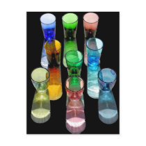 9 Coloured Cocktail Shot Glasses -Black Back