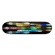 9 Coloured Cocktail Shot Glasses -Black Back Custom Skate Board
