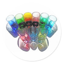 9 Coloured Cocktail Shot Glasses -Style 1