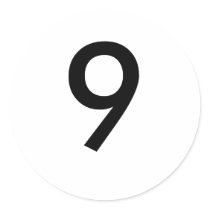 9 ROUND STICKER
