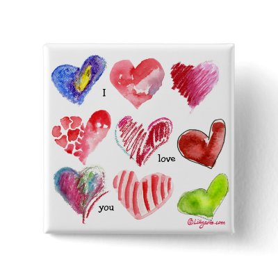 9 Valentine Hearts Pin by lillyarts
