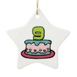 9 Year Old Birthday Cake Christmas Ornaments