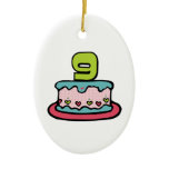 9 Year Old Birthday Cake Christmas Tree Ornament