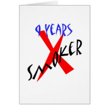 9 Years Red X-smoker Greeting Cards