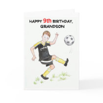 9th Birthday Card for a Grandson - Footballer
