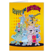 9th Birthday Card - Moonies Doodlematoons
