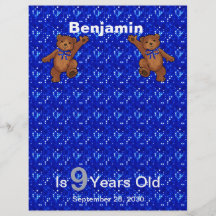 9th Birthday Dancing Bear Scrapbook Paper 1 Flyers