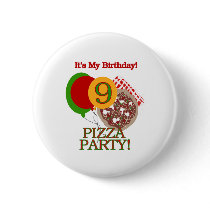9th Pizza Party Birthday Pin