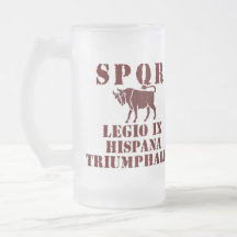 9th Spanish Triumphant Roman Legion Bull Glass Mug