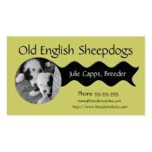 A001 BIZ - Old English Sheepdog black ribbon Business Card