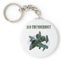 A10 Thunderbolt Green Plane Keychain