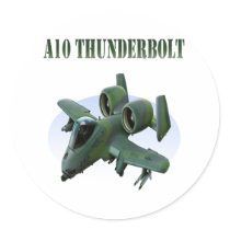 A10 Thunderbolt Green Plane Stickers