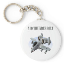 A10 Thunderbolt Silver Plane Key Chains