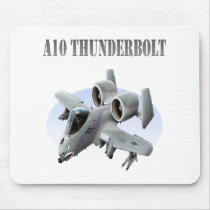 A10 Thunderbolt Silver Plane Mouse Pad