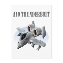 A10 Thunderbolt Silver Plane Post Cards