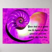 A13 Nautilus Shell Poster - With Your Text -1